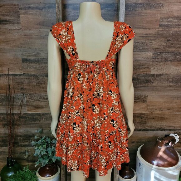 Free People Pattern Play Mini Dress XS Floral Coquette Ethereal Country Girl - Picture 4 of 12